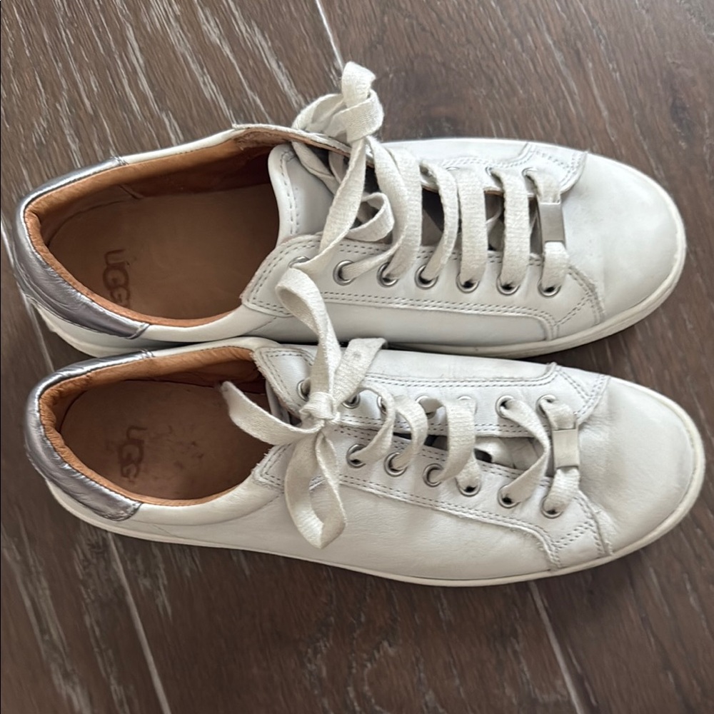 UGG White Leather Sneakers size 10 or 41